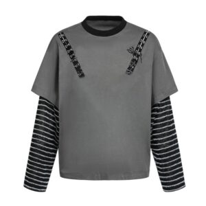 Punk Style Vintage Patchwork Long Sleeve