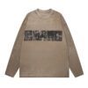 Vintage-Wash Brown Long Sleeve Top