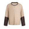 Beige and Brown Color Block Long Sleeve